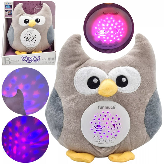 WOOPIE BABY Cuddly žaislinis miegamasis projektorius 2in1 Owl – lopšinės