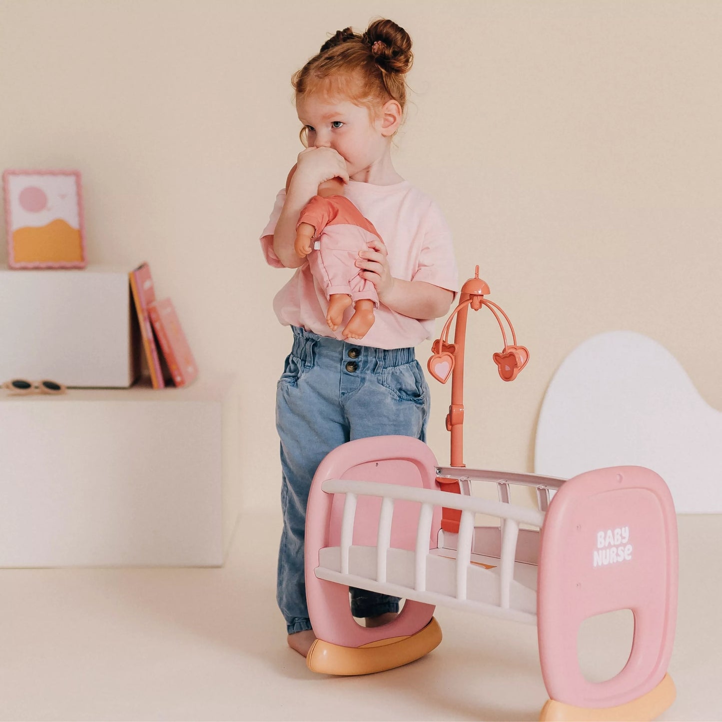 SMOBY kūdikio slaugytojo lopšys su mobiliuoju telefonu