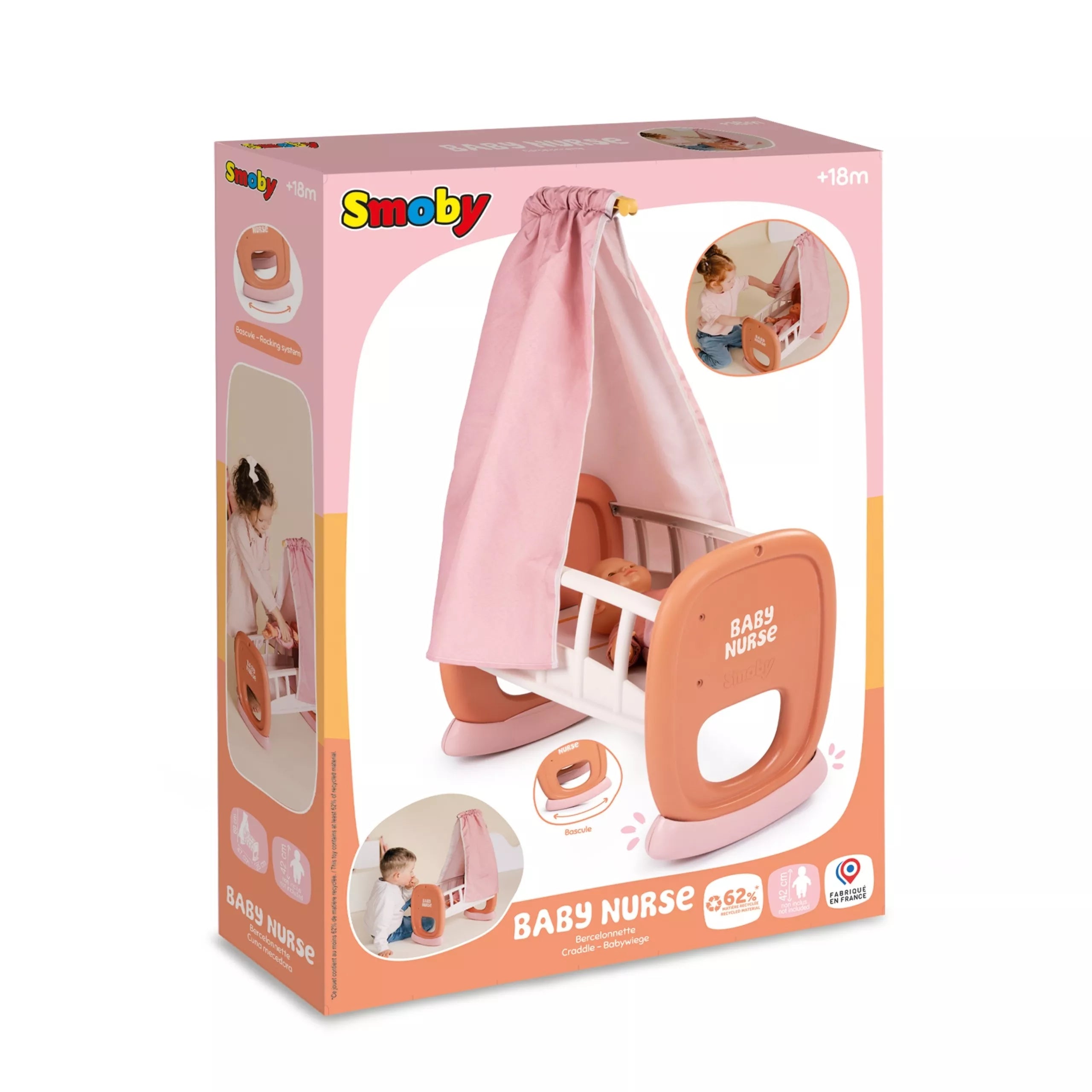 Smoby kūdikio slaugytojo lopšys su stogeliu