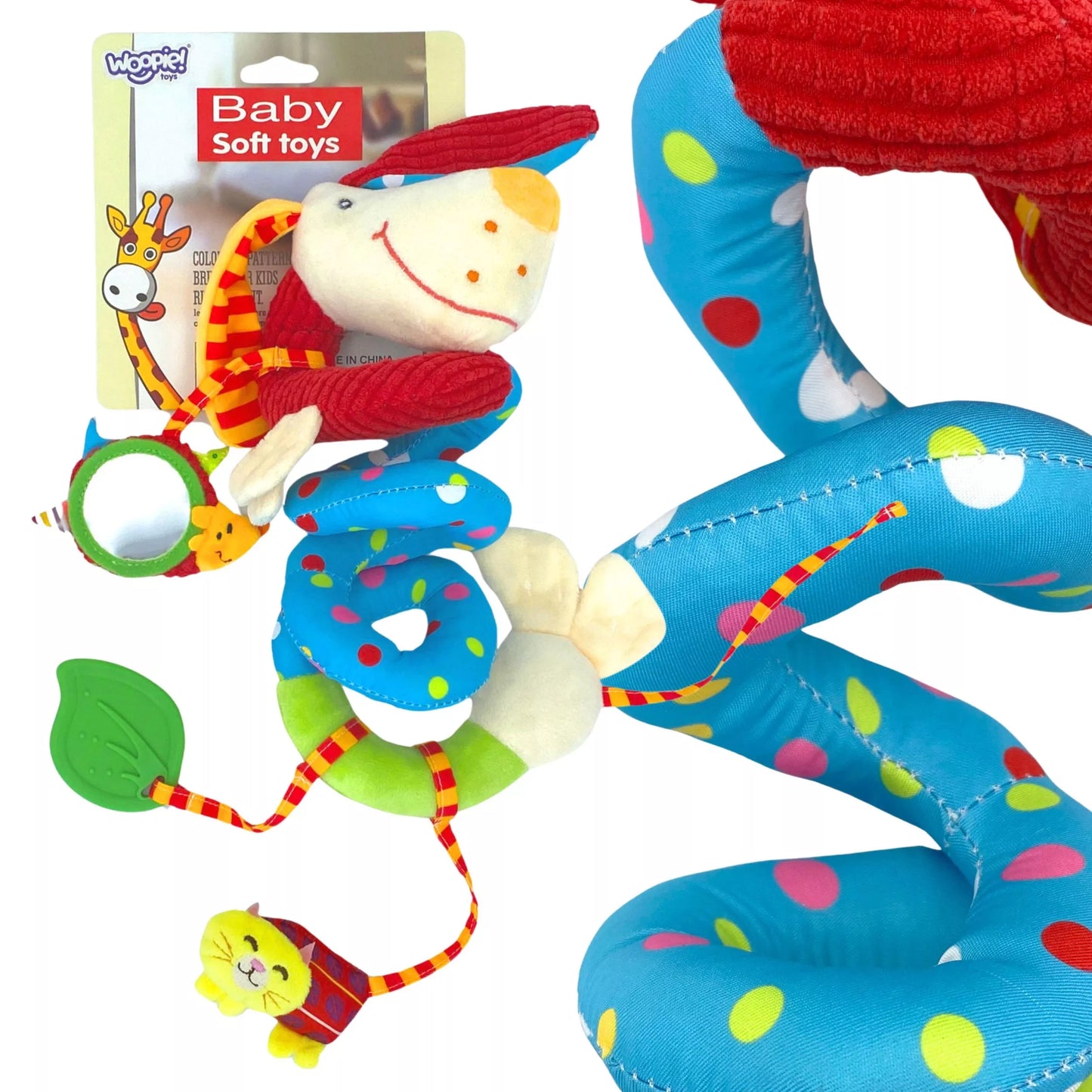 Minkštas spiralinis pakabukas, skirtas vežimėliui