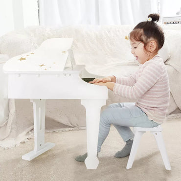 Classic World medinis pianinas su kėdute ir natomis