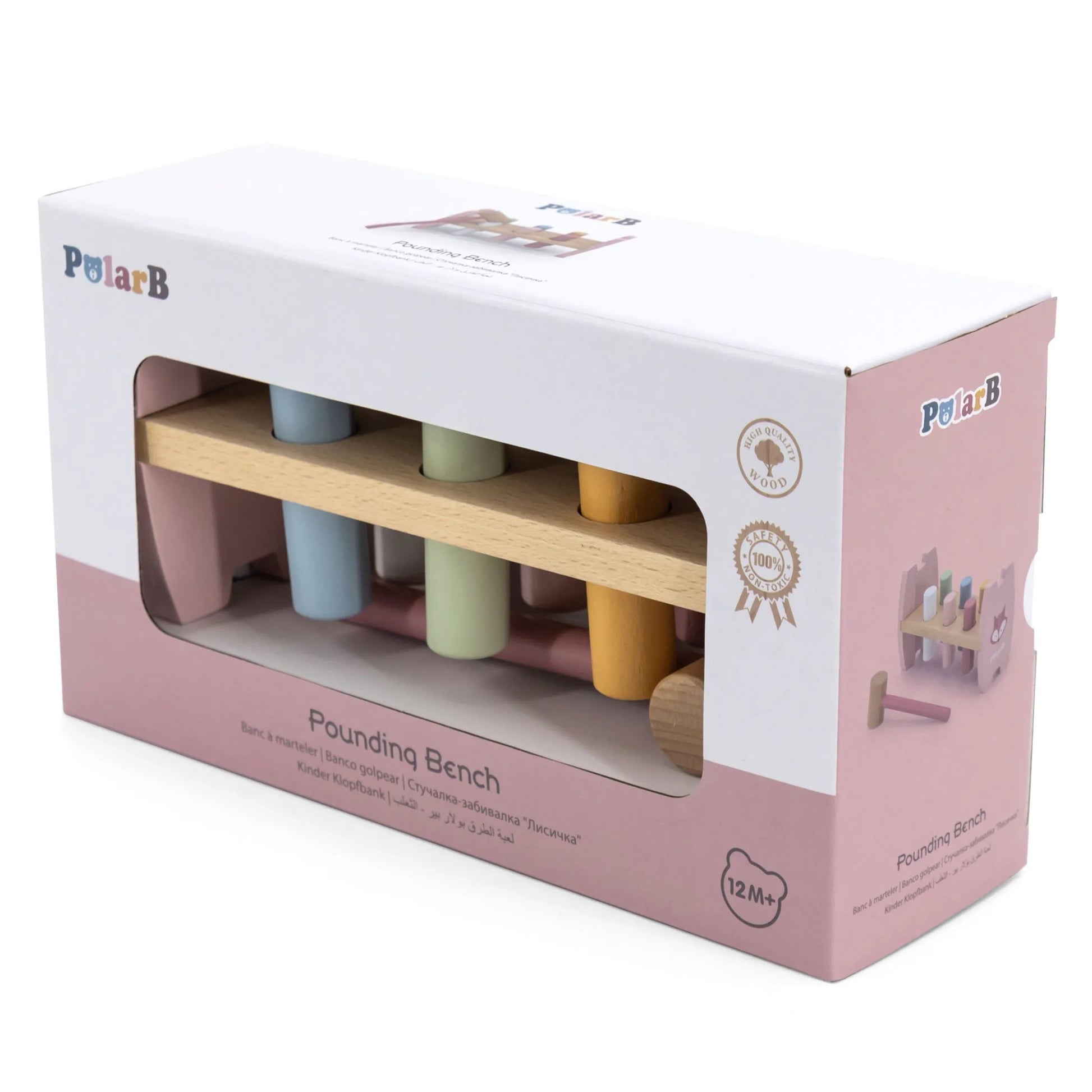 „VIGA PolarB“ medinis kalimo žaislas su plaktuku – lapė (Montessori)