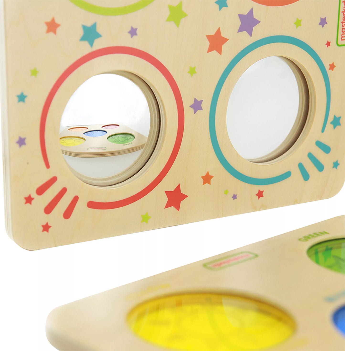 Masterkidz medinė sensorinė veidrodžių lenta – optikos atradimai ir pasaulio pažinimas