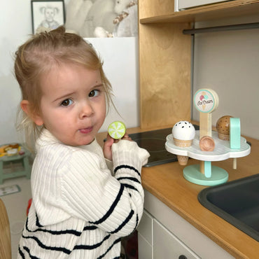 TOOKY TOYS rinkinys XL Ice Cream Parlor Mediniai ledai ant stovo