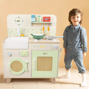 Daugiafunkcinė medinė virtuvė su skalbimo mašina ir priedais CLASSIC WORLD XXL