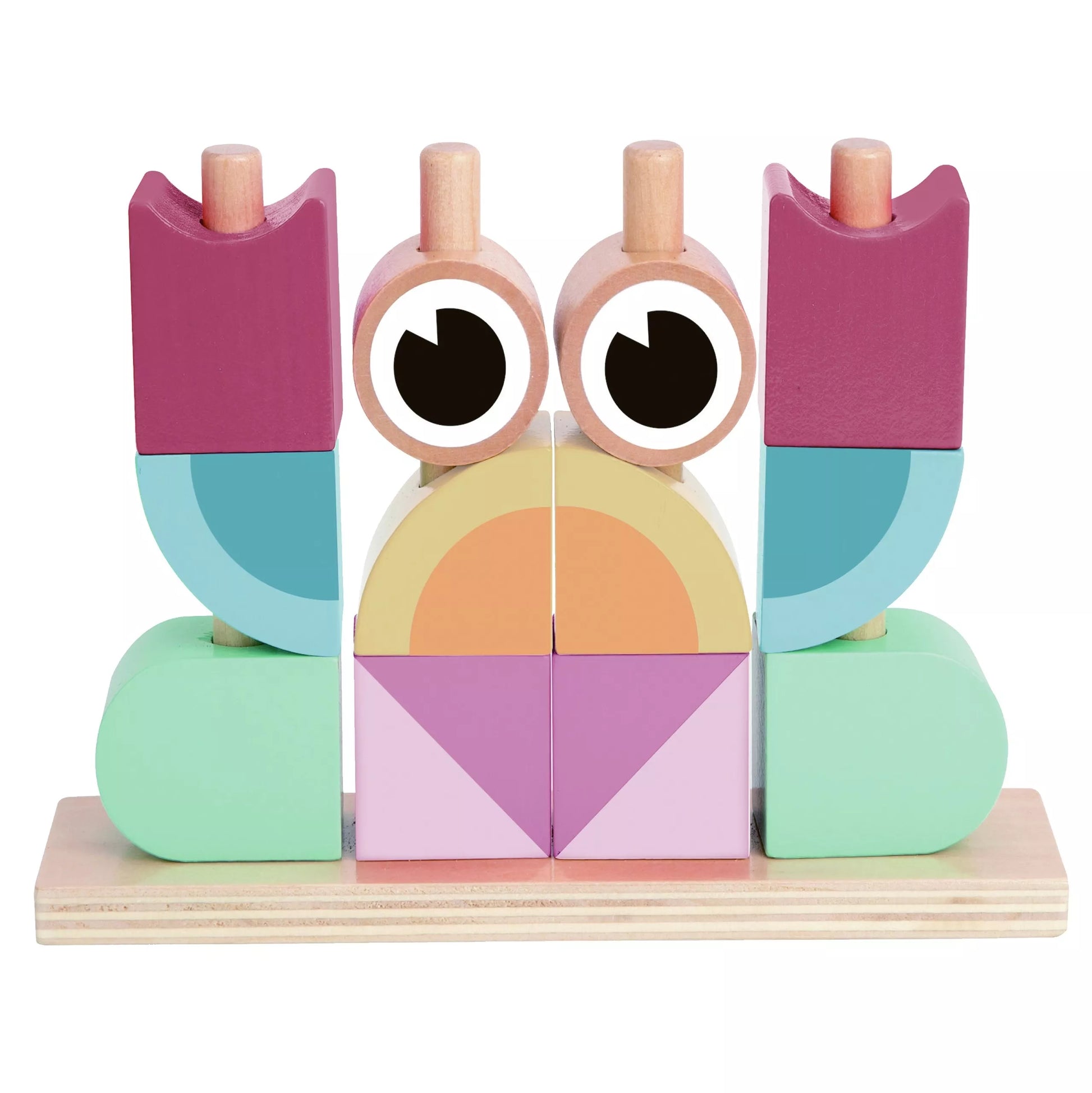 TOOKY TOY medinis krabo dėlionės kaladėlių rinkinys, pastelinės spalvos