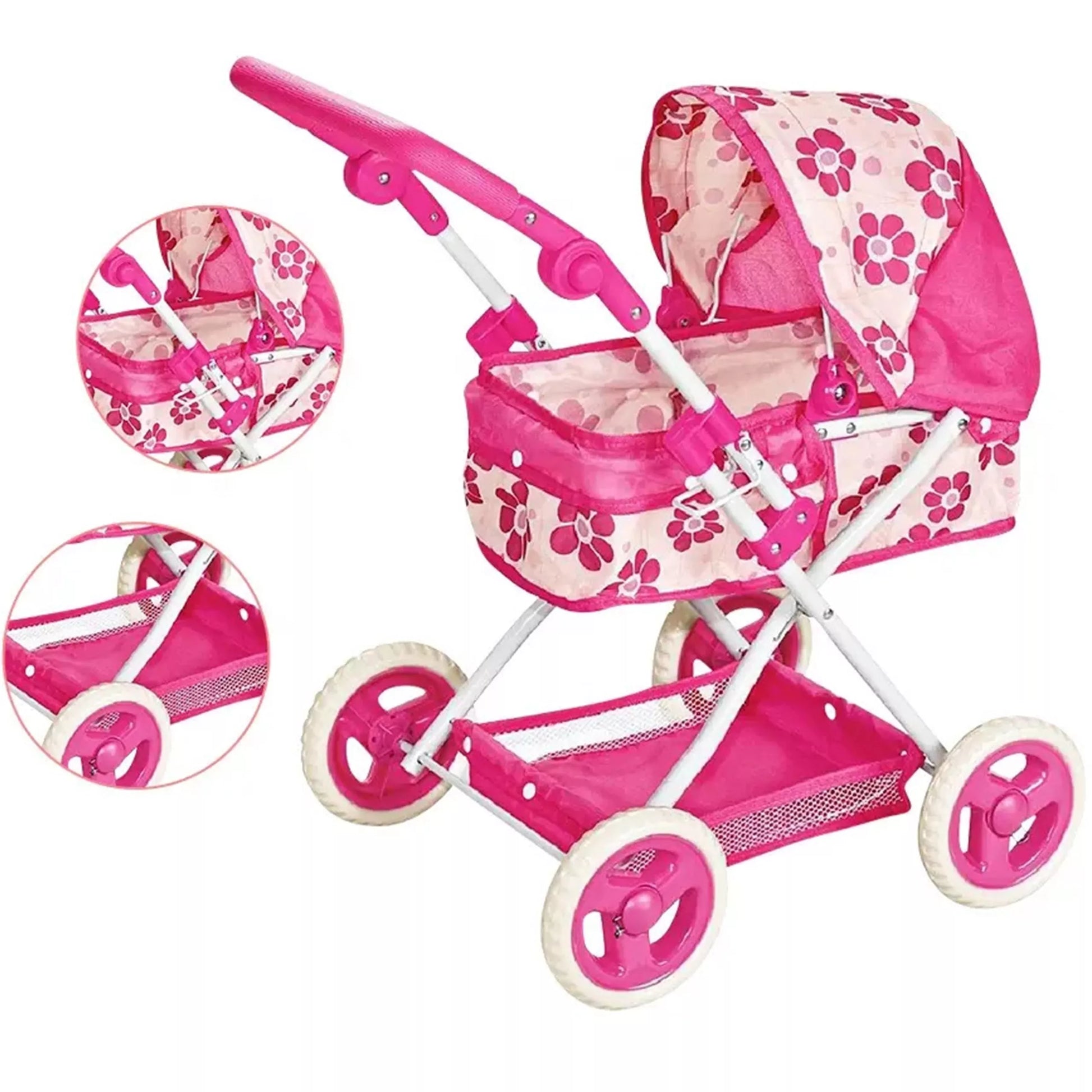 WOOPIE ROYAL gilus lėlių vežimėlis su reguliuojama rankena