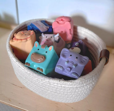 WOOPIE BABY Sensoriniai kaladėlės Suspaudimo Dėlionė Gyvūnų Garsai 12 vnt.