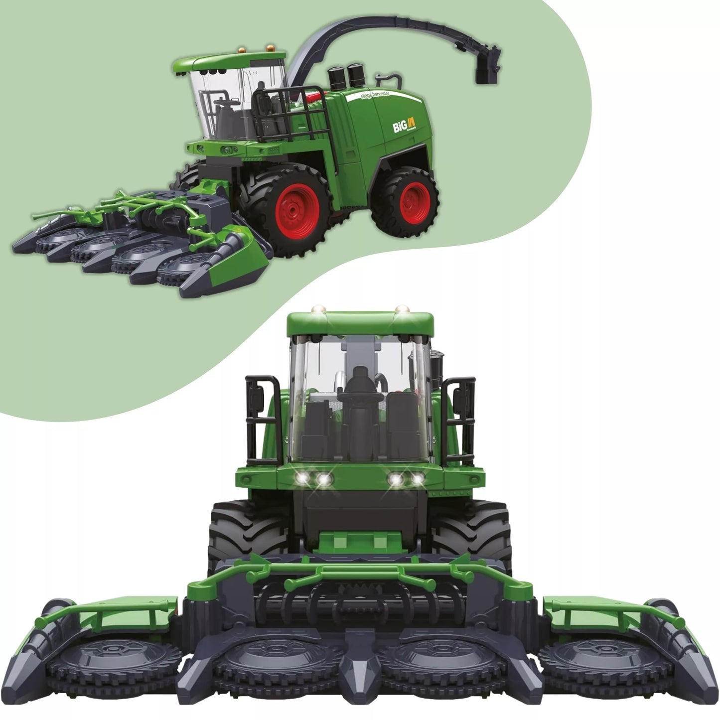 WOOPIE nuotoliniu būdu valdomas žemės ūkio derinys 1:24 su garso, šviesos ir dūmų efektais