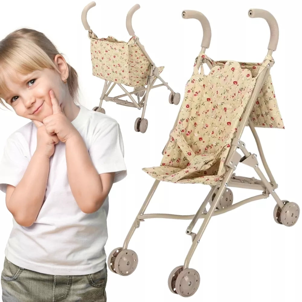 WOOPIE ROYAL lėlių vežimėlis vintažinės rožės