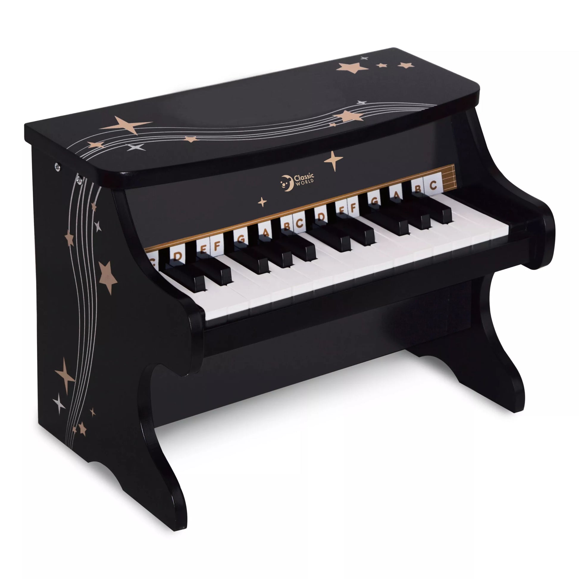 Classic World juodas medinis pianinas