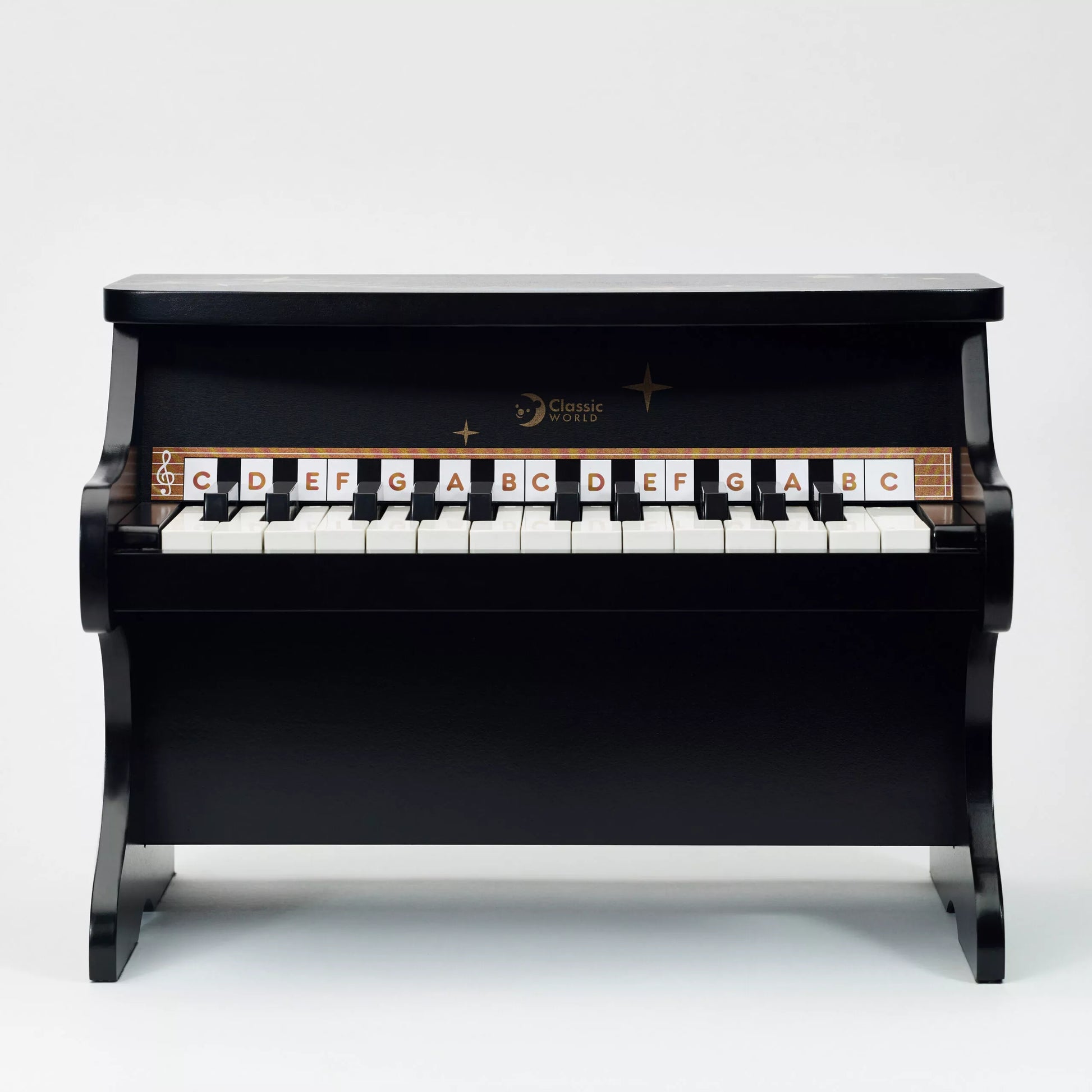 Classic World juodas medinis pianinas