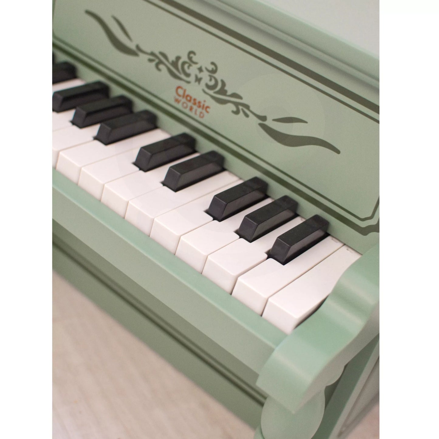 Classic World žalias medinis pianinas