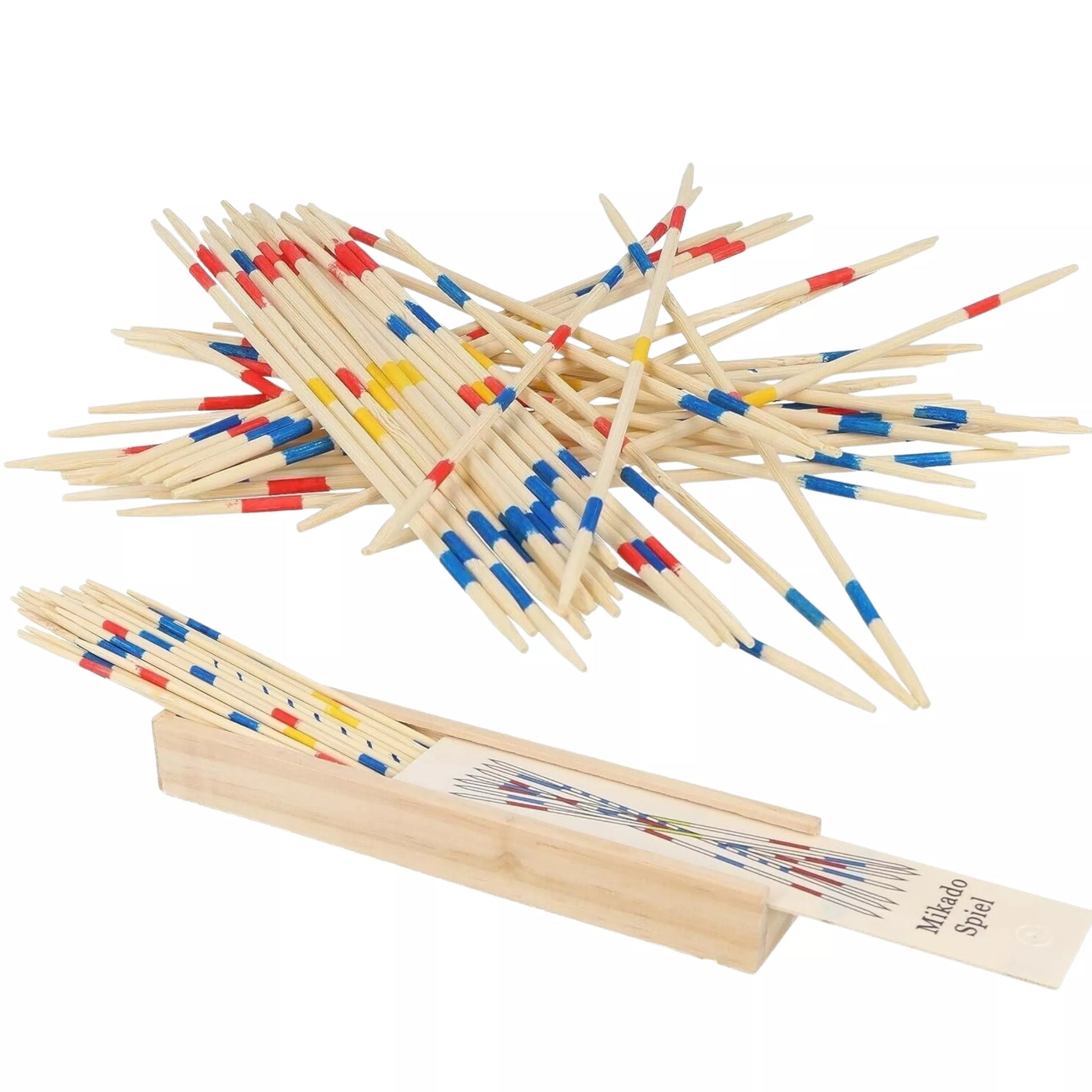 WOOPIE Mikado mediniai gabalai dėžutėje po 41 vienetą.