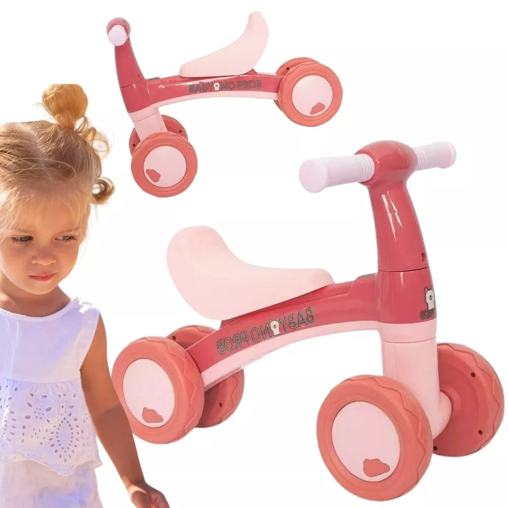 WOOPIE rožinis keturračio tipo balansinis dviratukas