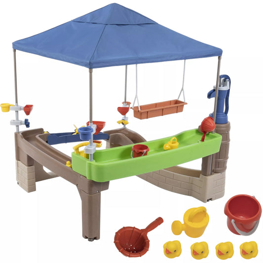 STEP2 Pump & Splash Shady Oasis vandens žaidimų centras su stogeliu