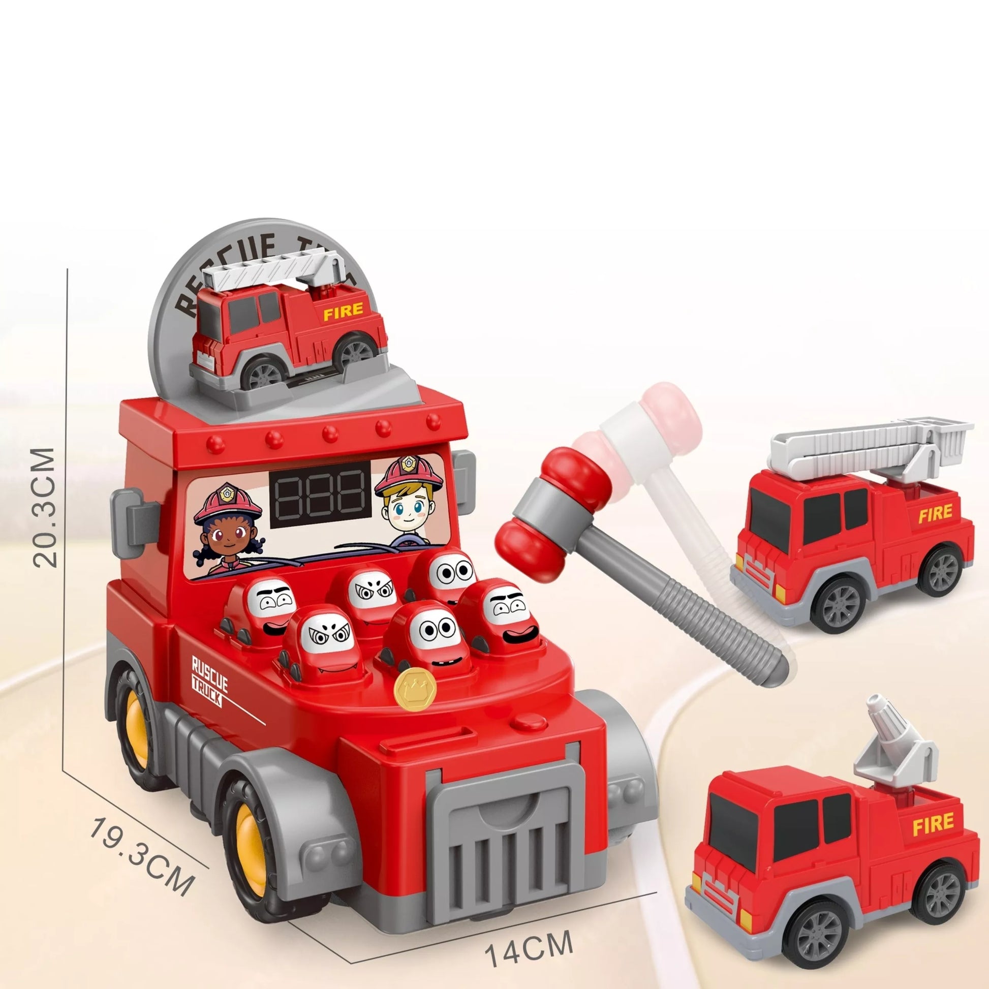 WOOPIE Arkadinis žaidimas Pataikyti Hammer Punch Gaisro departamentas su priedais