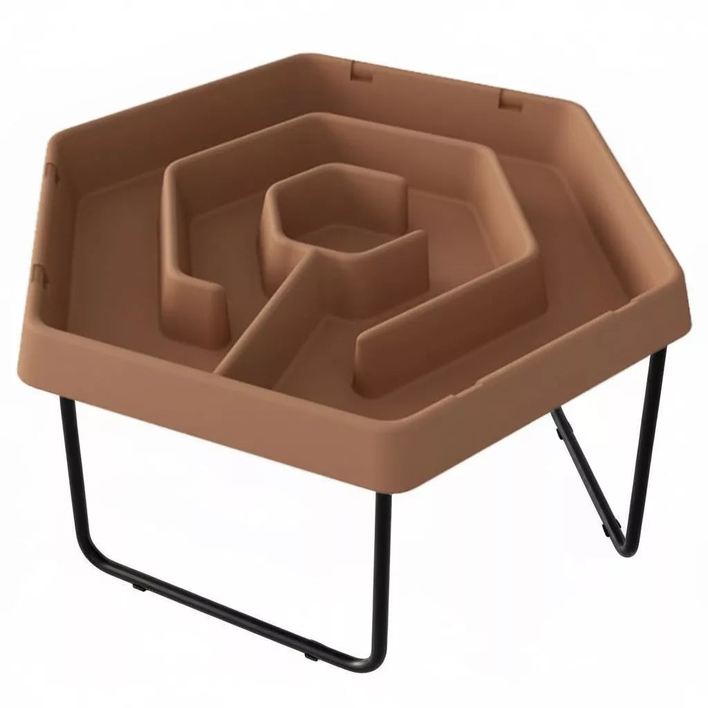 MASTERKIDZ šešiakampis smėlio ir vandens žaidimų stalas su reguliuojamo aukščio labirintu