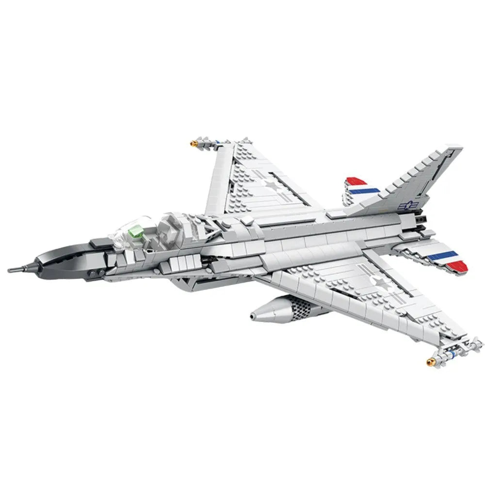 F‑16 Fighting Falcon konstruktorius – 1427 detalių kovinio lėktuvo modelis