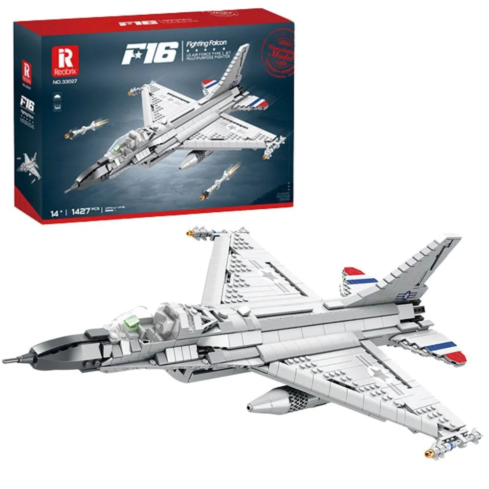 F‑16 Fighting Falcon konstruktorius – 1427 detalių kovinio lėktuvo modelis