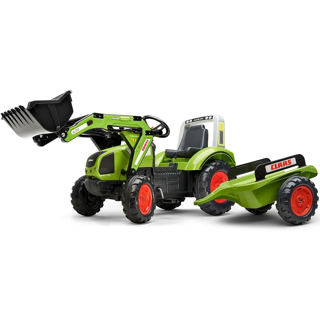 FALK CLAAS Arion 430 Eco Design pedalinis traktorius su krautuvu ir priekaba