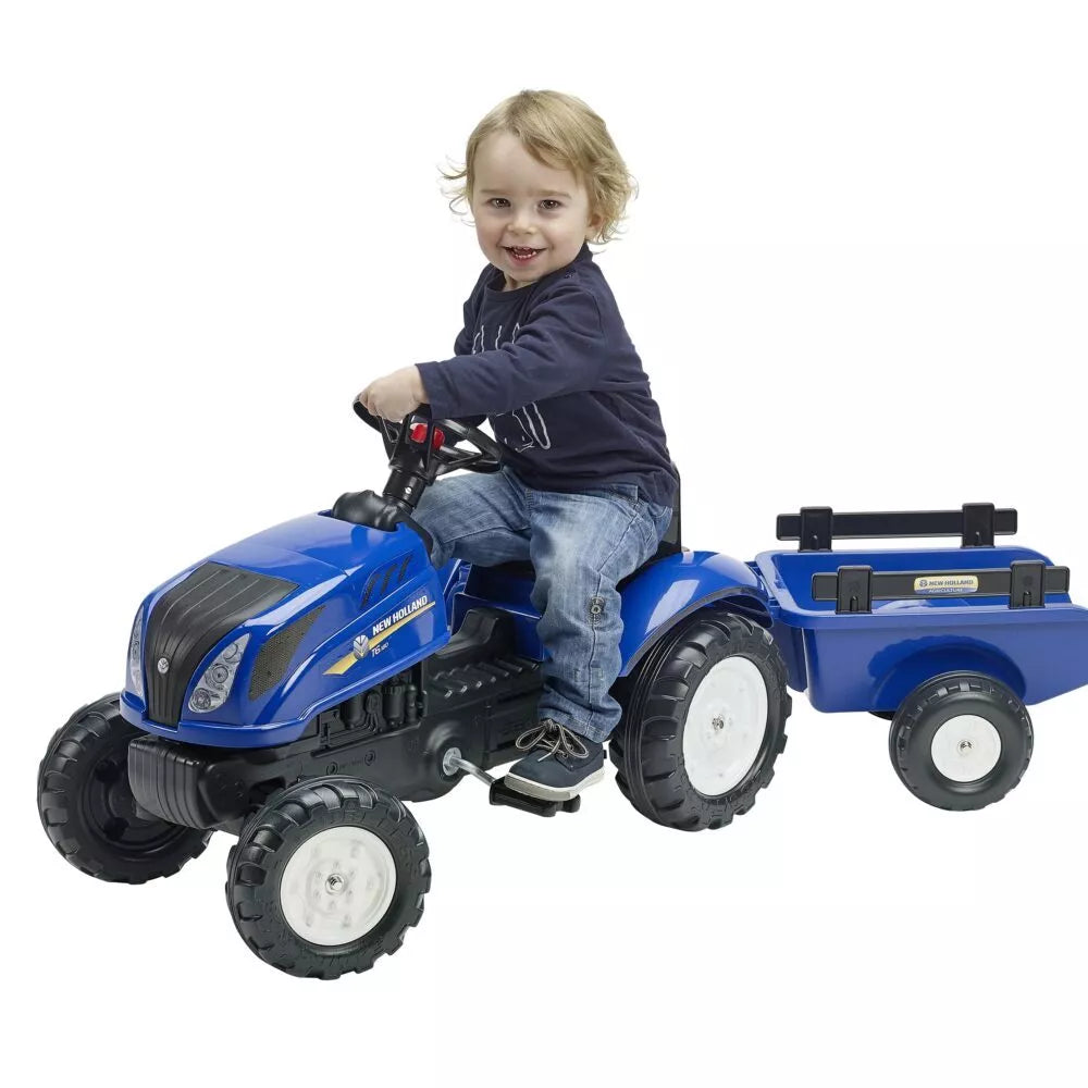 Pedalinis traktorius su priekaba + atidaromas variklio dangtis