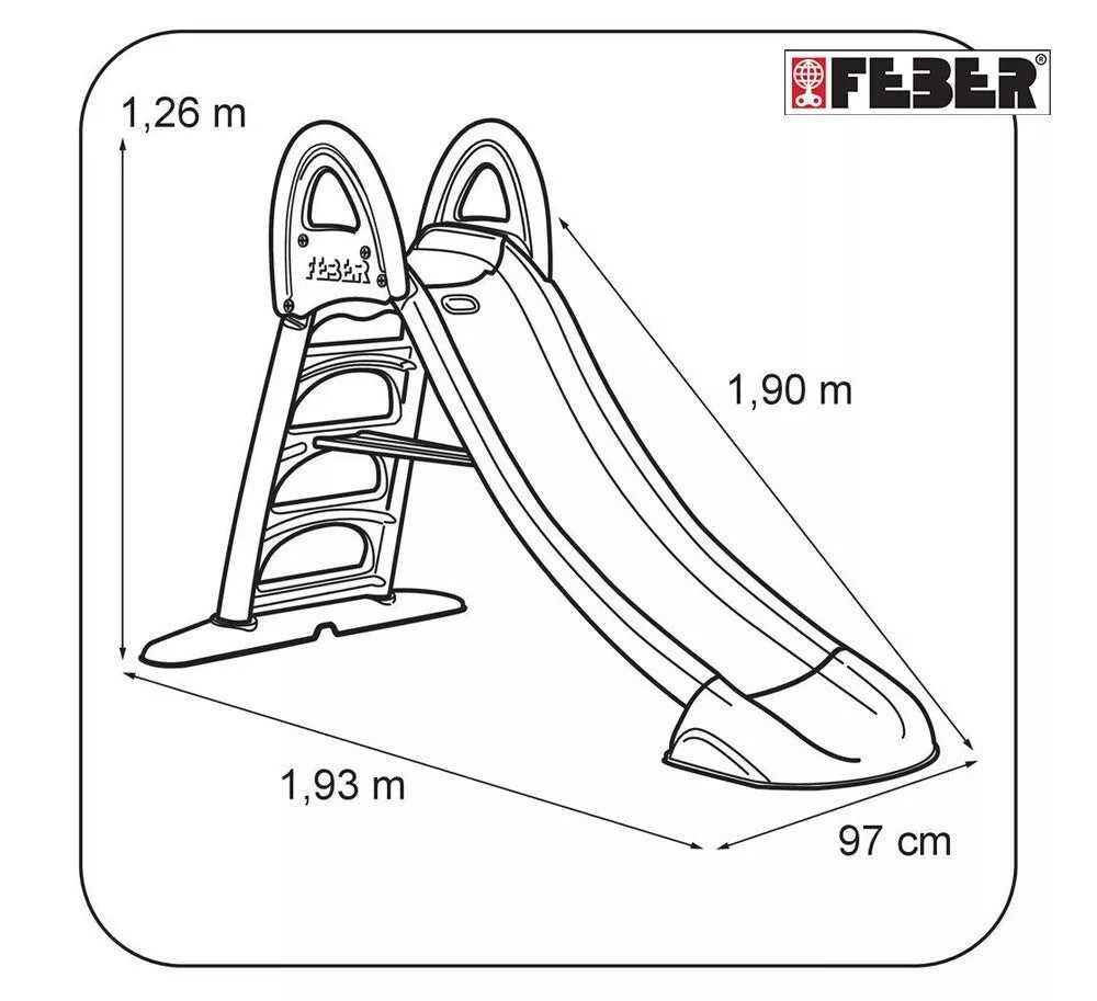 Didelė sodo čiuožykla 190cm