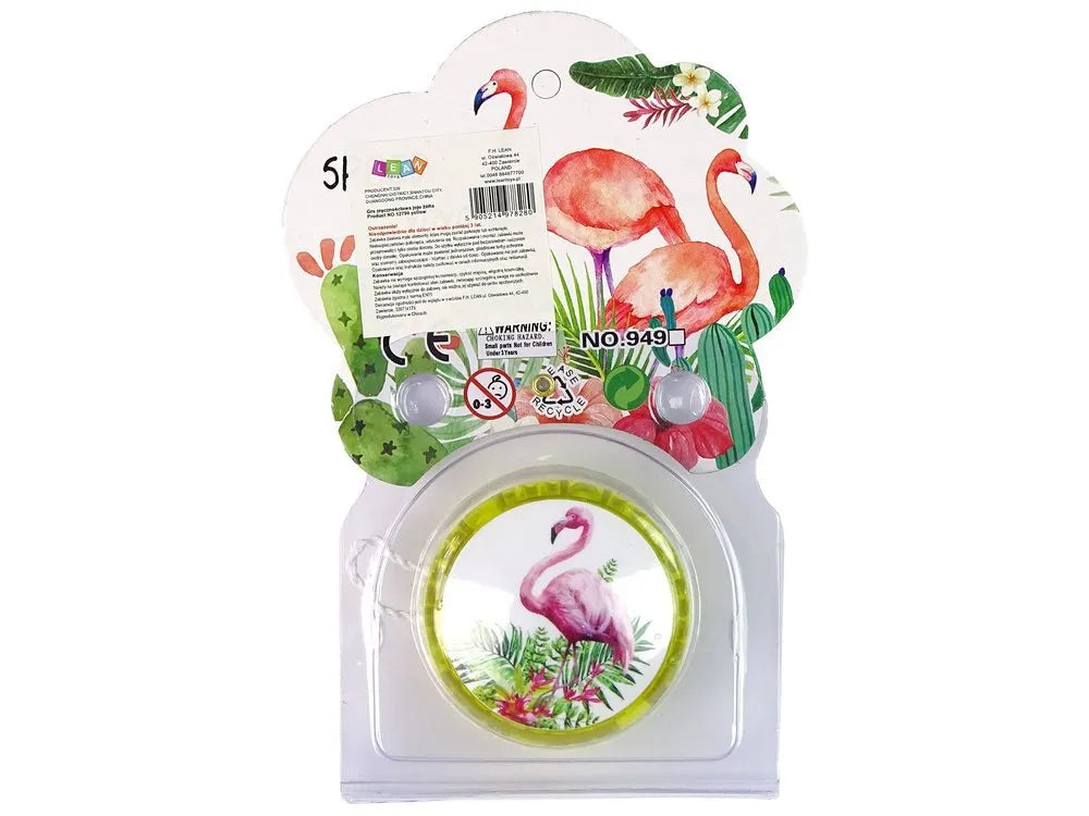 Flamingo tematikos geltonas jojo