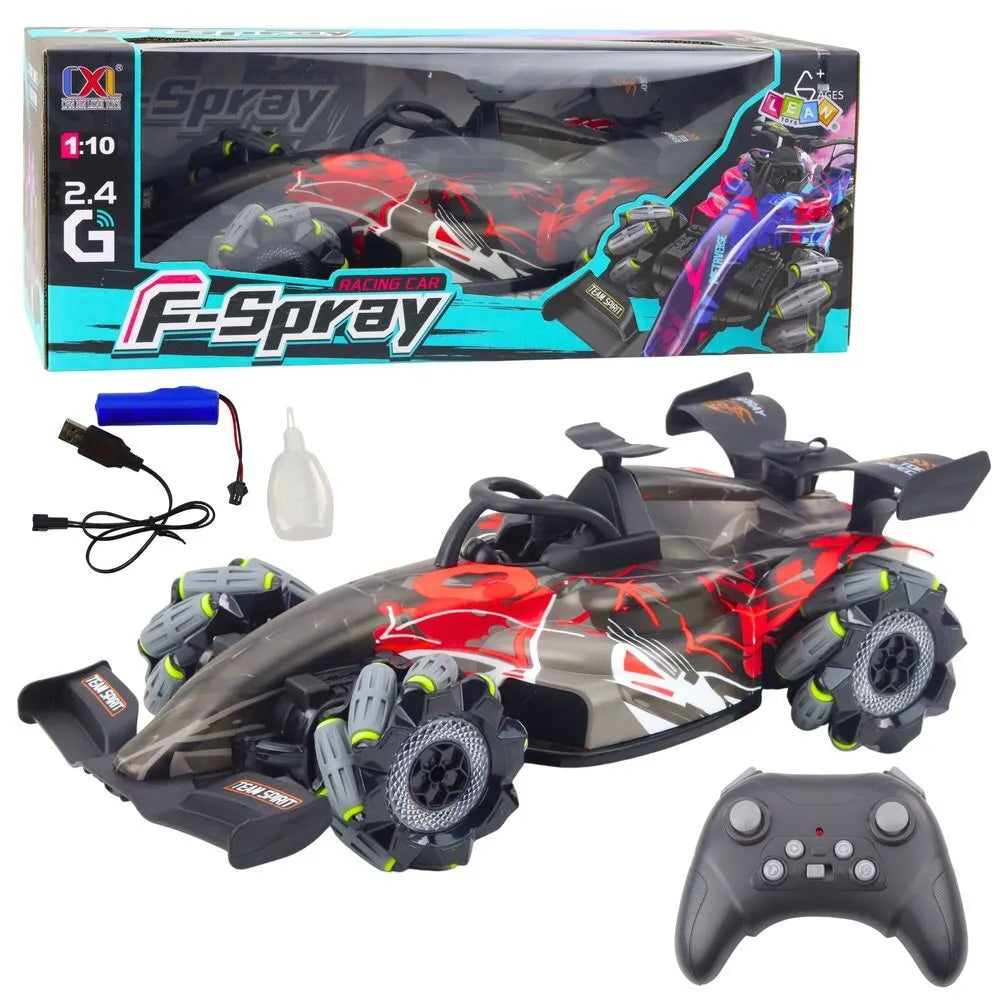 „F‑Spray RC 1:10“ – 1:10 lenktyninis automobilis su garų efektu, LED ir 360° funkcija