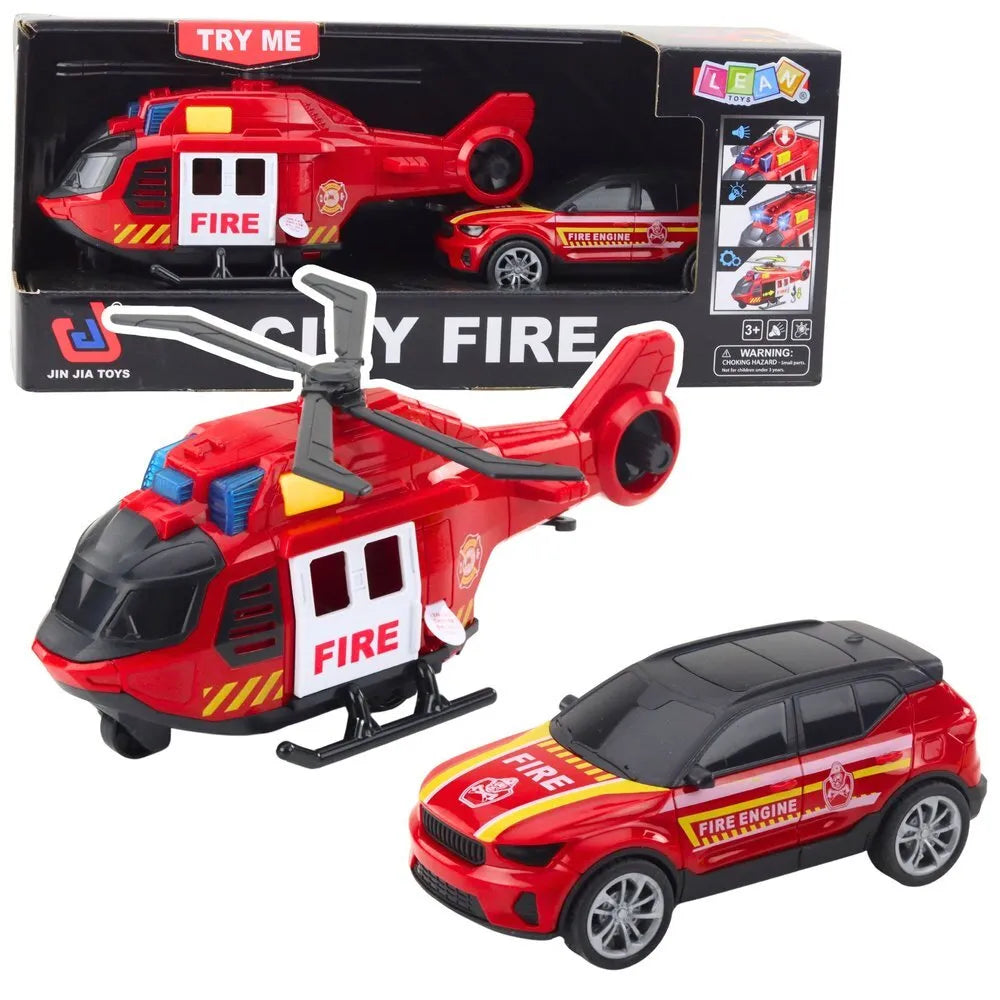 Gaisrinis sraigtasparnis ir automobilis 34 cm