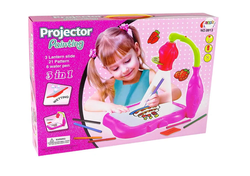 Gėlės formos projektorius piešimui – rožinis