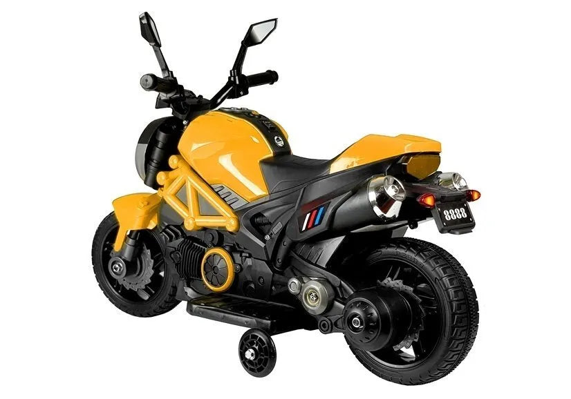 Geltonas elektrinis motociklas GTM1188 vaikams