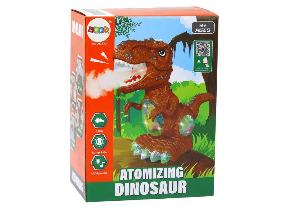 Geltonas šokantis dinozauras su dūmais