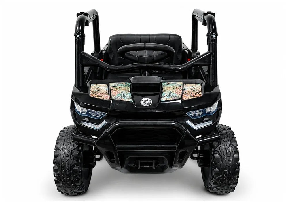 GTS2299‑H 24V juodas 4×4 elektromobilis vaikams – galingas visureigis lauko nuotykiams
