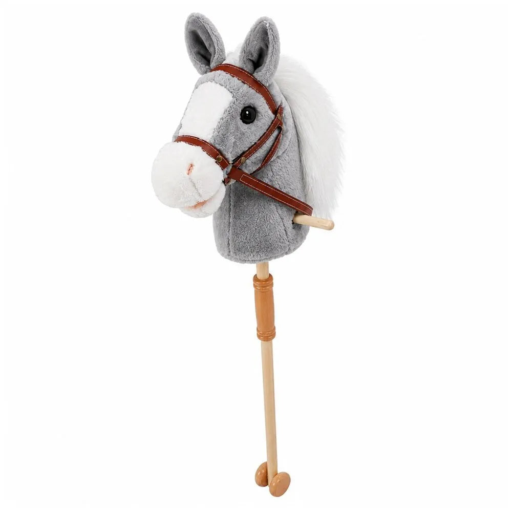 Hobby Horse – pilkas, 100 cm, su garsais ir ratukais