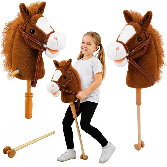 Hobby Horse – rudas, 100 cm, su garsais ir ratukais