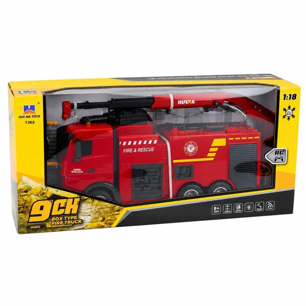 HUINA 1362 gaisrinė su 2.4G valdymu, kranu ir vandens patranka, 3+