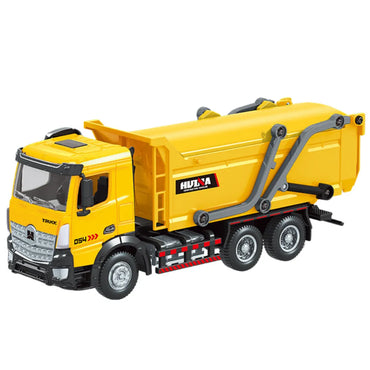 HUINA 1:50 metalinis geltonas šiukšliavežis