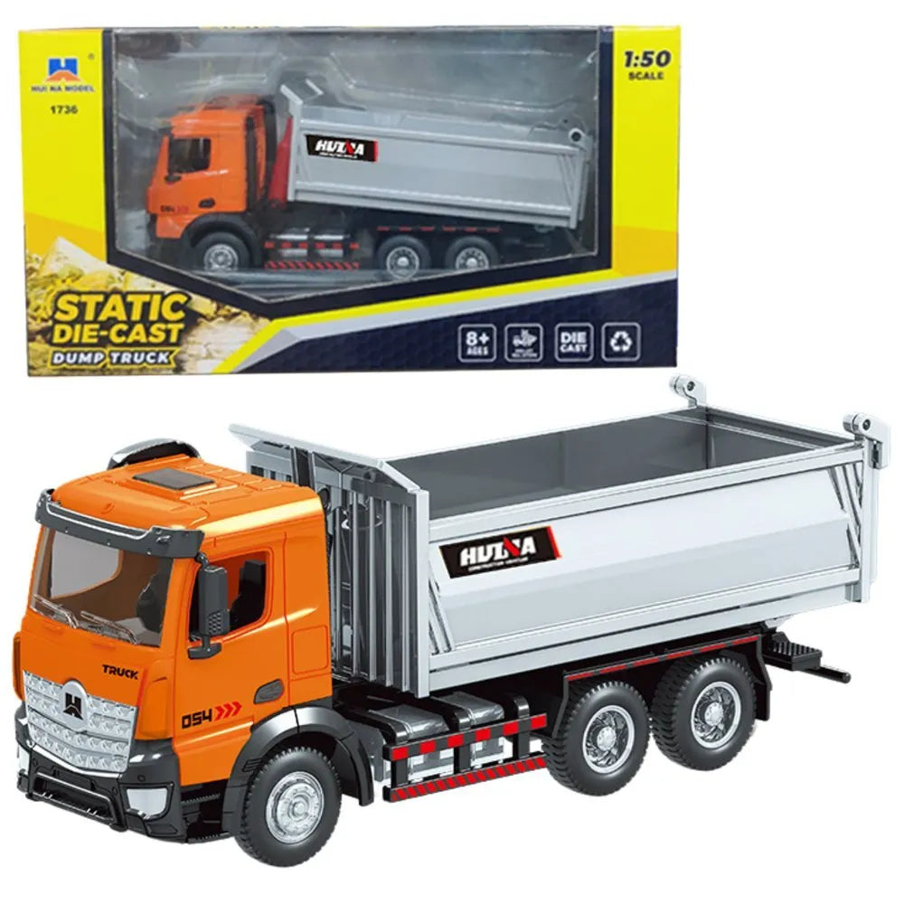 HUINA 1:50 metalinis oranžinis savivartis