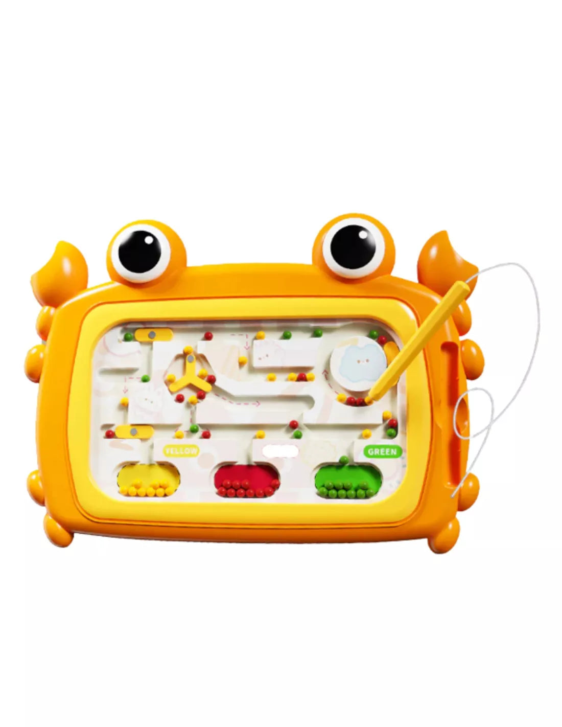 WOOPIE Montessori magnetinė lenta – krabų labirintas, oranžinė