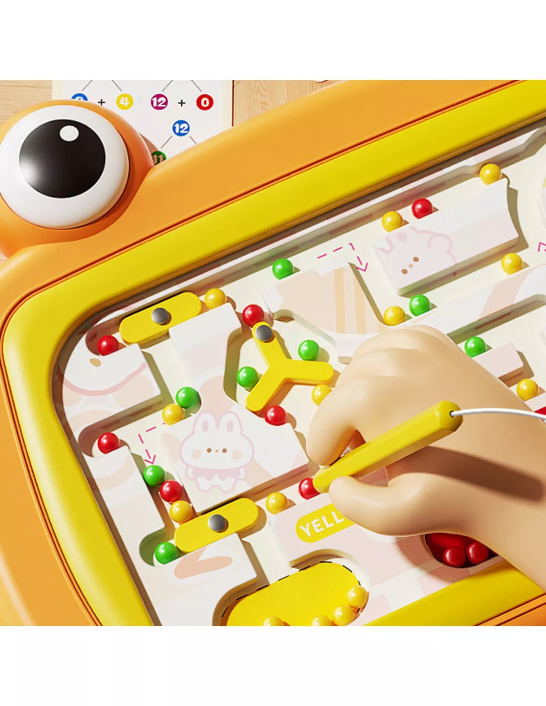 WOOPIE Montessori magnetinė lenta – krabų labirintas, oranžinė