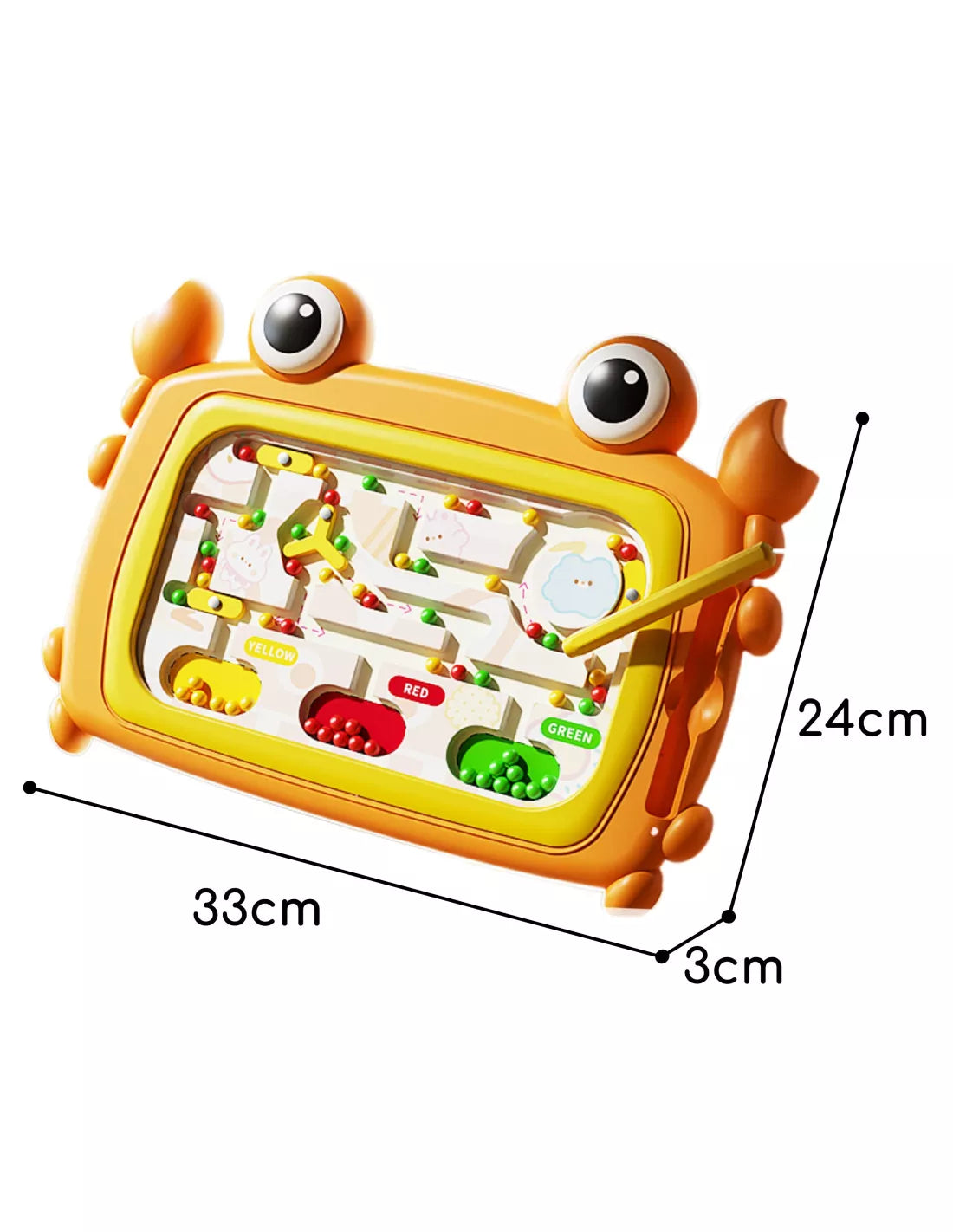WOOPIE Montessori magnetinė lenta – krabų labirintas, oranžinė