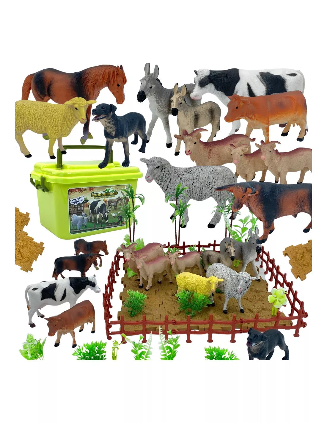 WOOPIE ūkio figūrėlių rinkinys su dėže – 57 vnt.