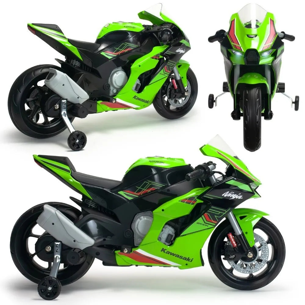 INJUSA „Kawasaki Ninja ZX‑R10“ – 12V elektrinis motociklas vaikams, 3+