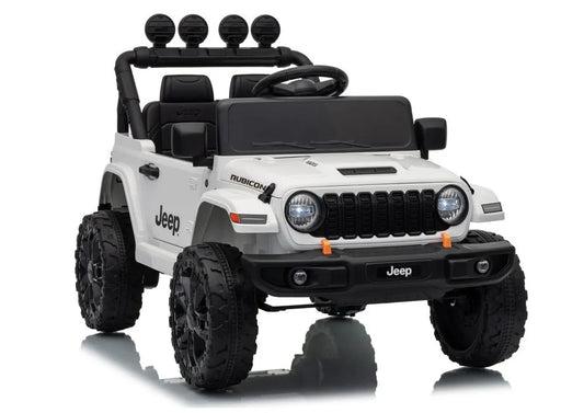 Jeep Rubicon DK‑JWR558 24V elektromobilis vaikams – baltas