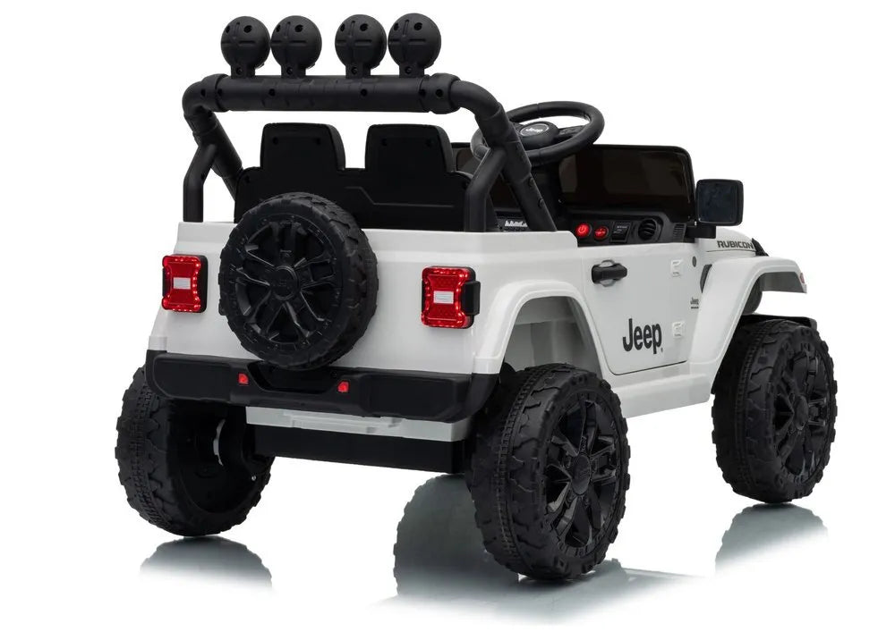 Jeep Rubicon DK‑JWR558 24V elektromobilis vaikams – baltas