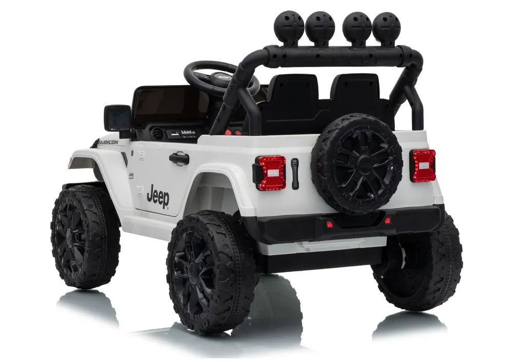 Jeep Rubicon DK‑JWR558 24V elektromobilis vaikams – baltas