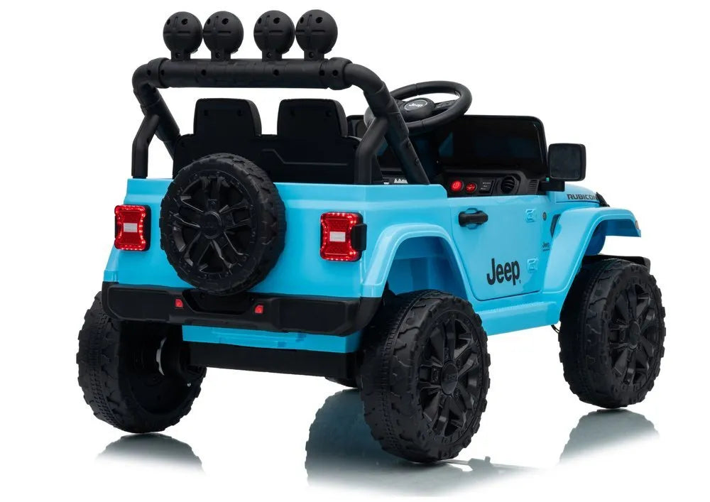 Jeep Rubicon DK‑JWR558 24V elektromobilis vaikams – šviesiai mėlynas