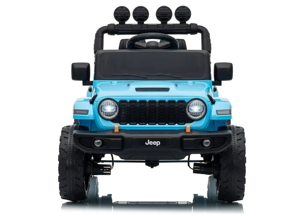 Jeep Rubicon DK‑JWR558 24V elektromobilis vaikams – šviesiai mėlynas