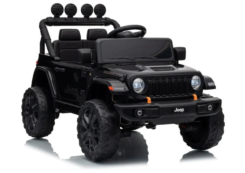 Jeep Rubicon DK‑JWR558 – 24V juodas elektromobilis vaikams